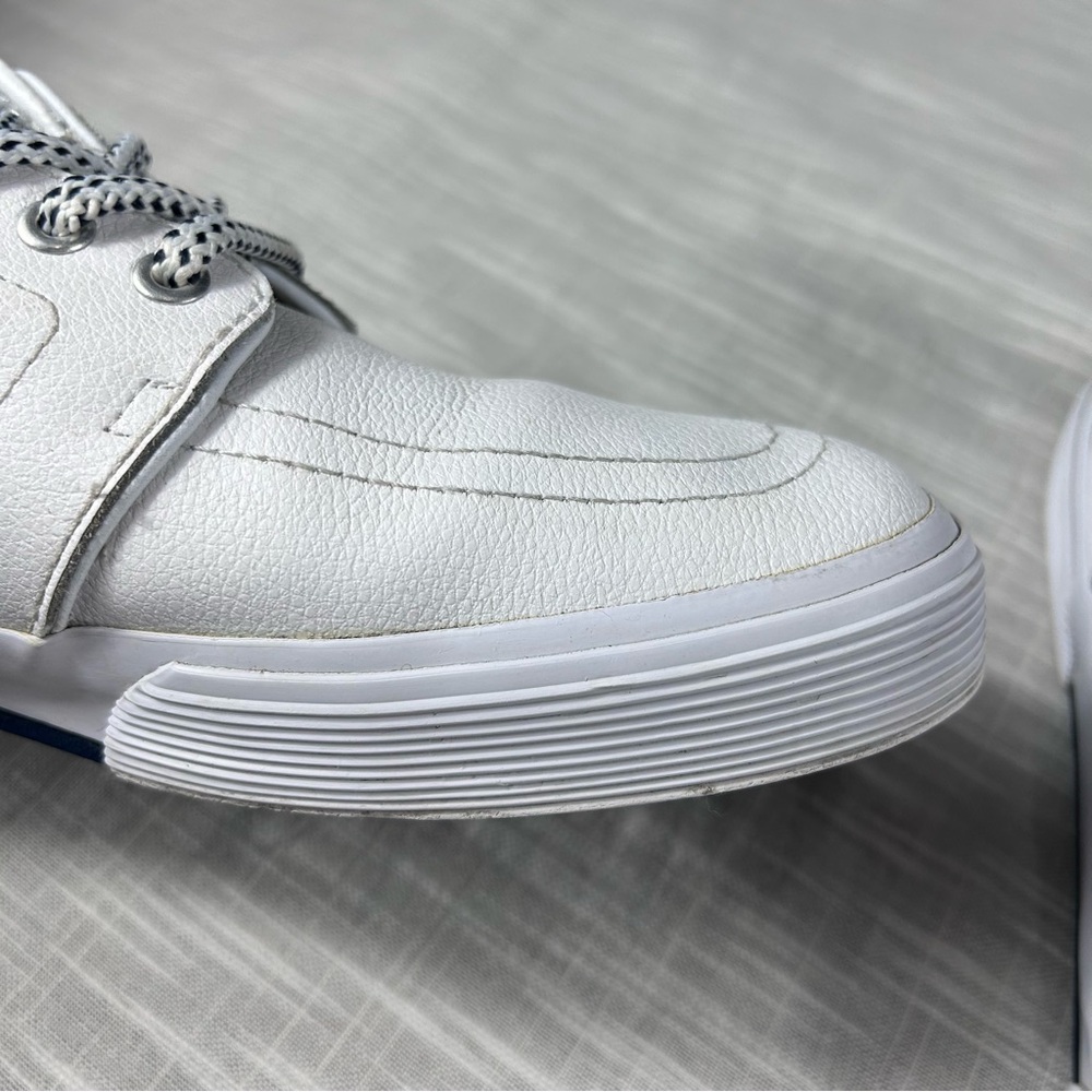 **SOLD**Polo Ralph Lauren Faxon Low White Genuine Leather lace up Mens shoes - Picture 11 of 16